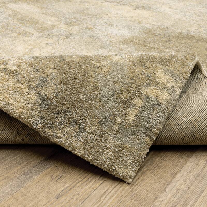 Style Haven Anton Contemporary Abstract Yellow/Gold Area Rug