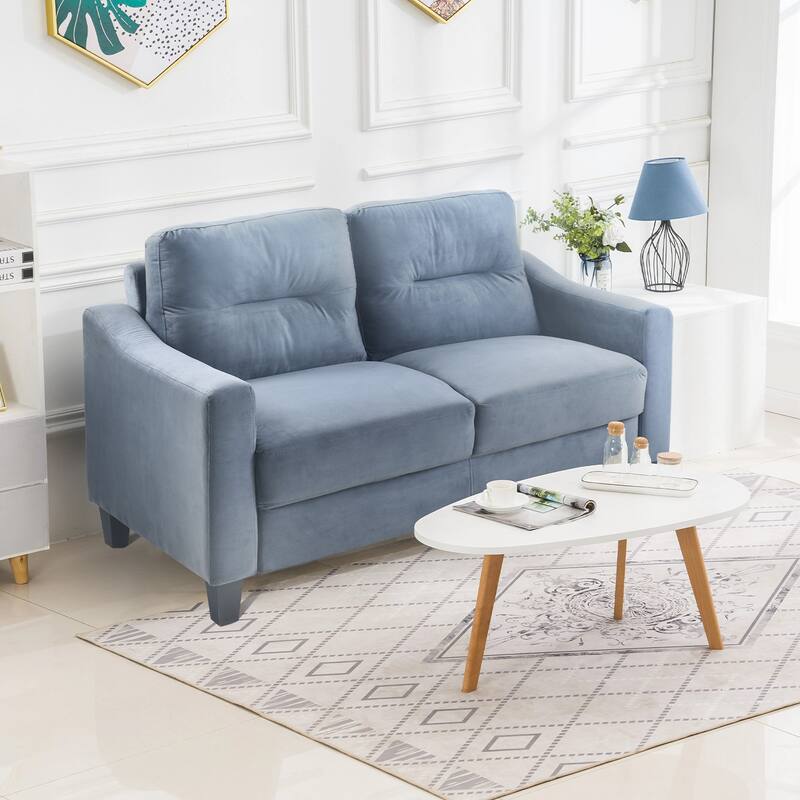 Roomfitters Comfortable Sectional Seater Couch and Sofa Set for Living Room, Bedroom, Office | Small Space Furniture - 2 Seaters - Grey