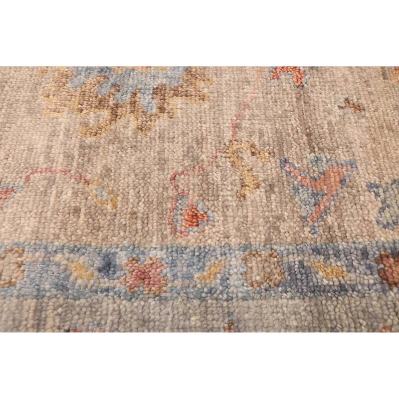 ECARPETGALLERY Hand-knotted Modern Oushak Taupe Wool Rug - 9'0 x 11'11