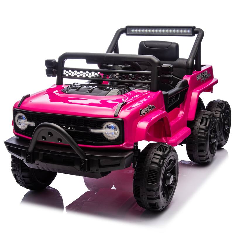 12V Kids Ride On 6-Wheel electric truck car W/Parents Control,Six-Wheel Suspension,Four motors,Power display,Searchlight