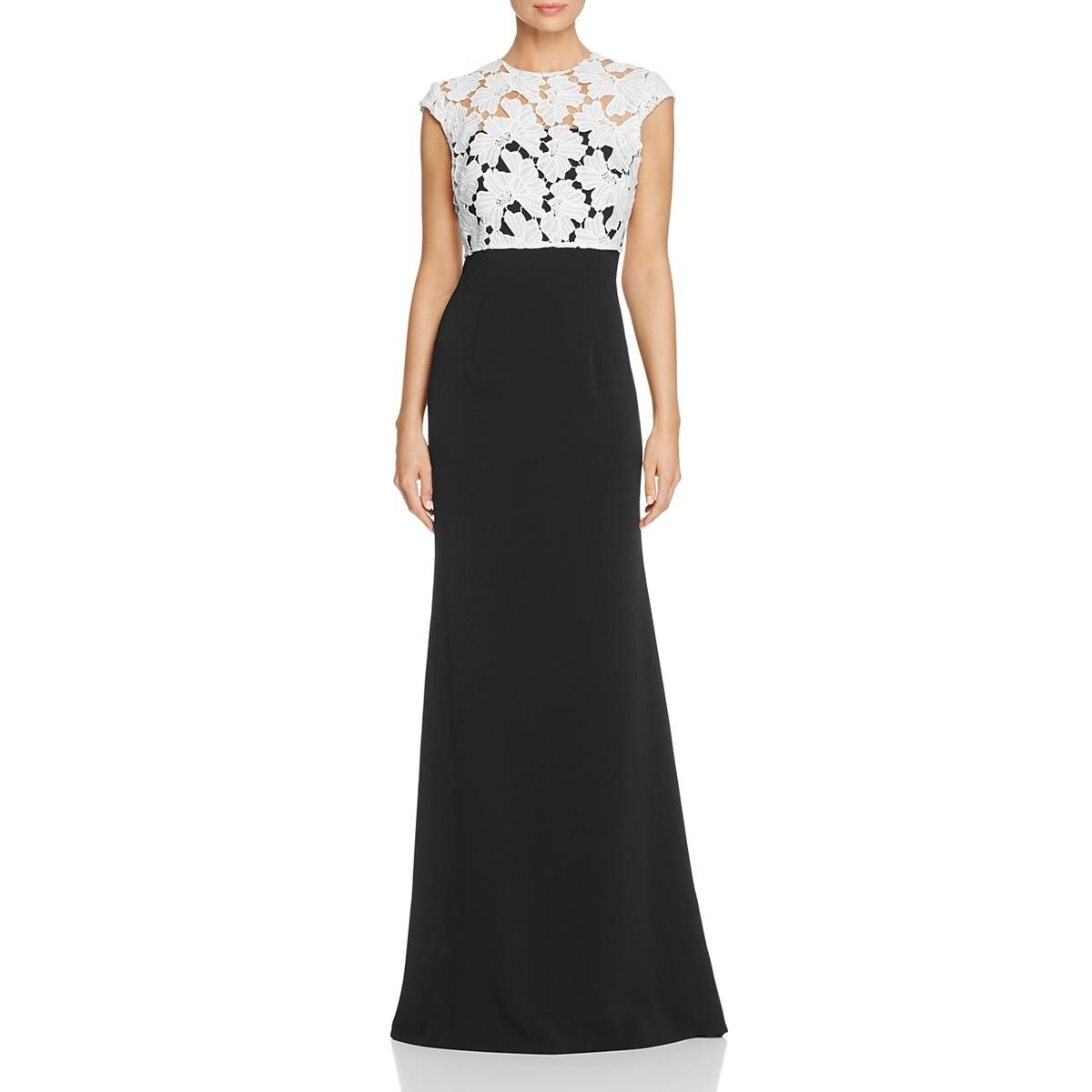 Shop Carmen Marc Valvo Womens Evening Dress Lace Popover