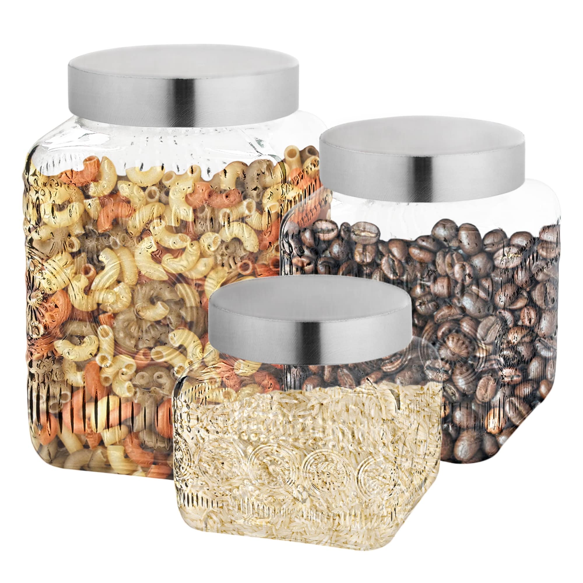 Style Setter 3 Piece Jars Set Of 3 Glass Canisters - N/A