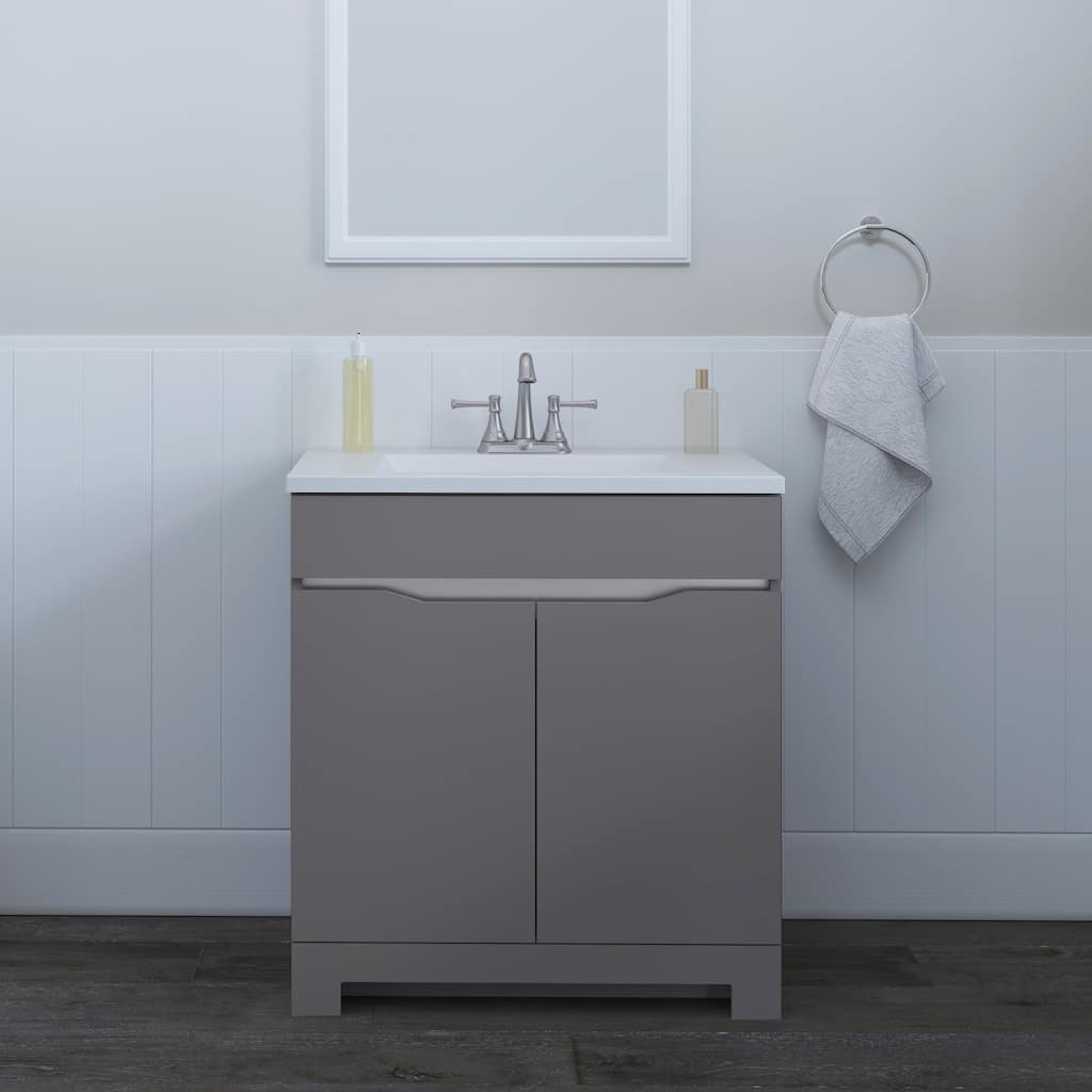 Brennan 30" 2-Door Bathroom Vanity With White Sink Top