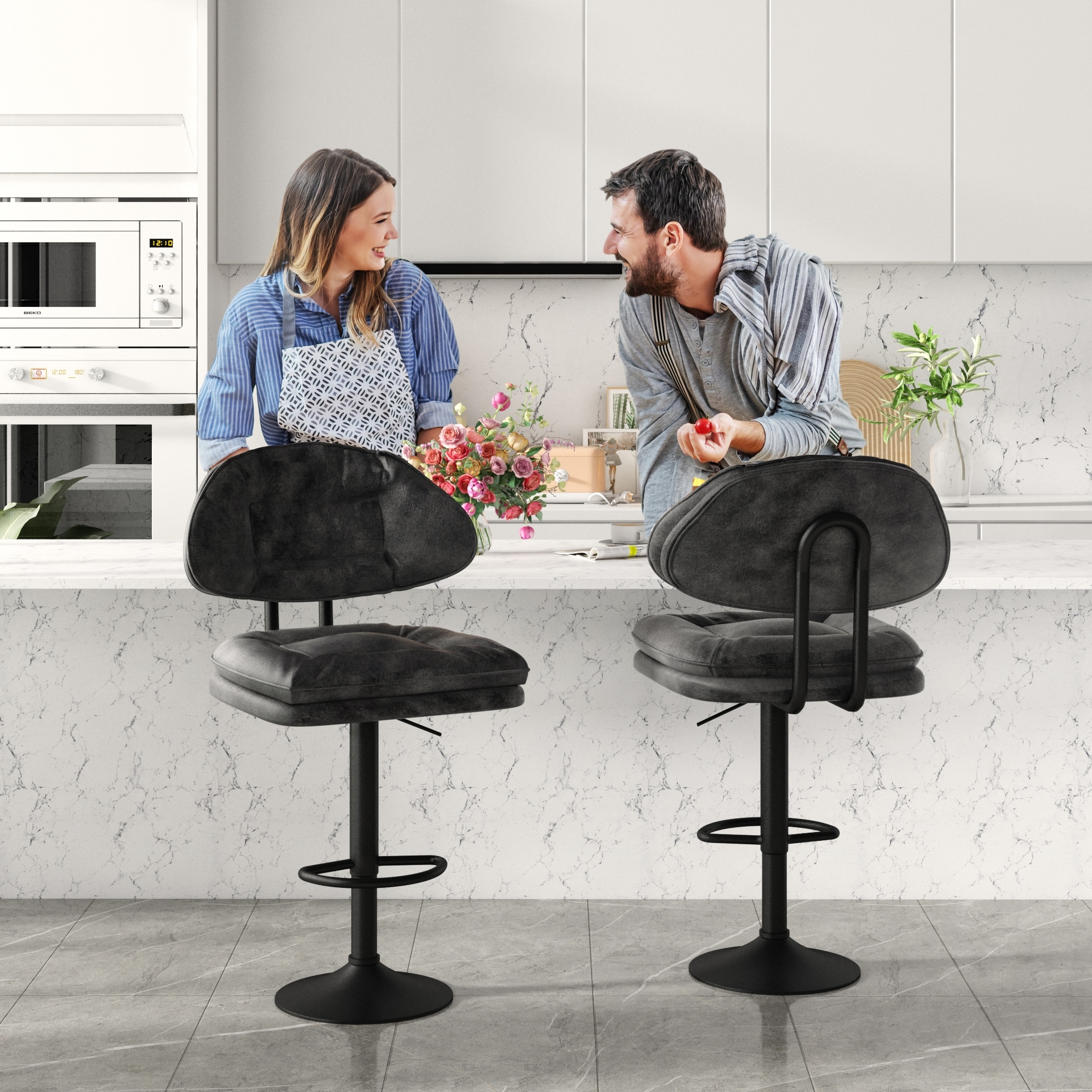 Industrial bar stools with back best sale