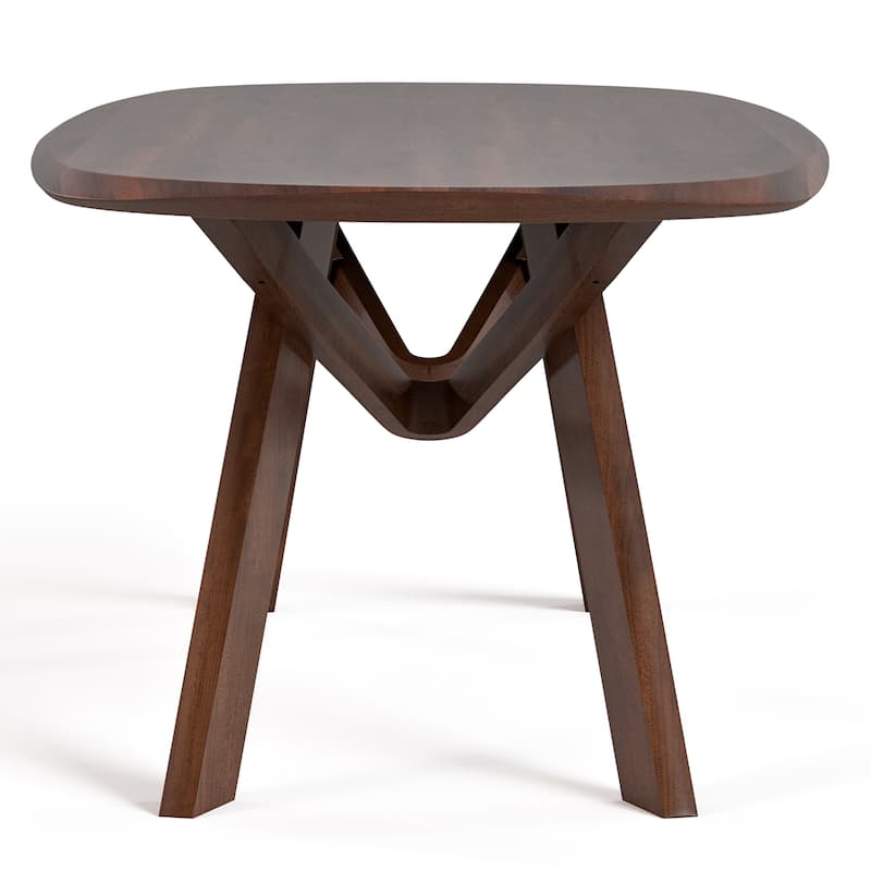 Furniture of America Abigail VI Mid-Century Modern 7-Piece Walnut Solid Wood Dining Set with Padded Chairs