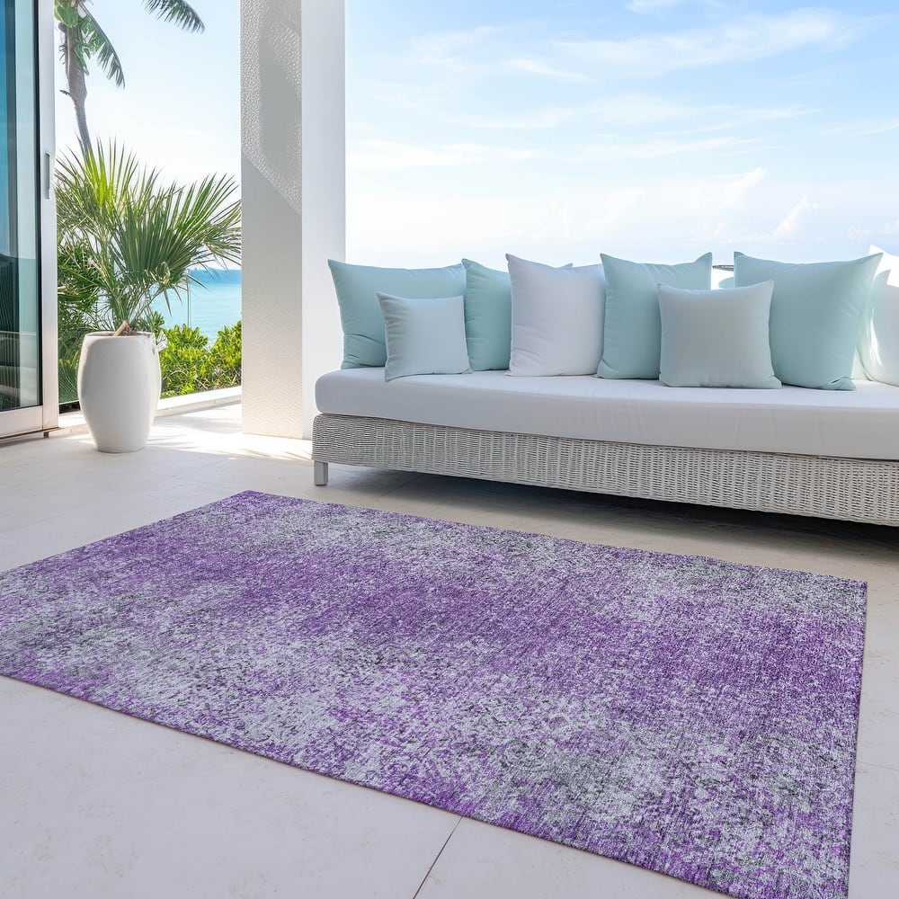 Machine Washable Indoor/ Outdoor Chantille Solid Contemporary Rug