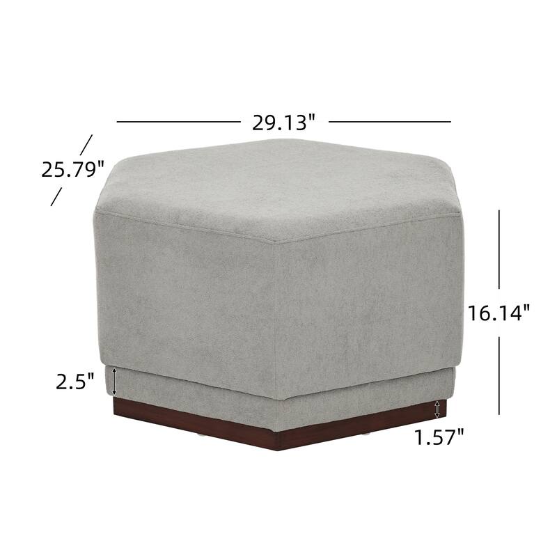 Christopher Knight Home - Nova Hexa Modern Upholstered Ottoman/ Foot Stool with Wooden Base