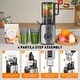 preview thumbnail 4 of 6, Juicer Machines, Cold Press Juicer with 4.8" Wide Chute, Slow Masticating for Whole Vegetables & Fruits, Black