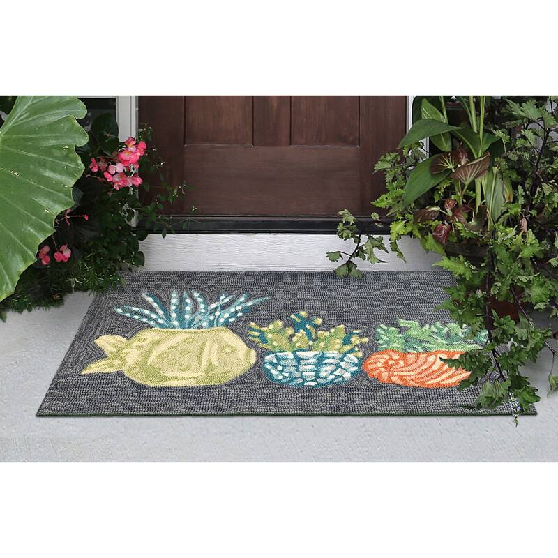 Liora Manne Frontporch Happy Plant Indoor/Outdoor Rug