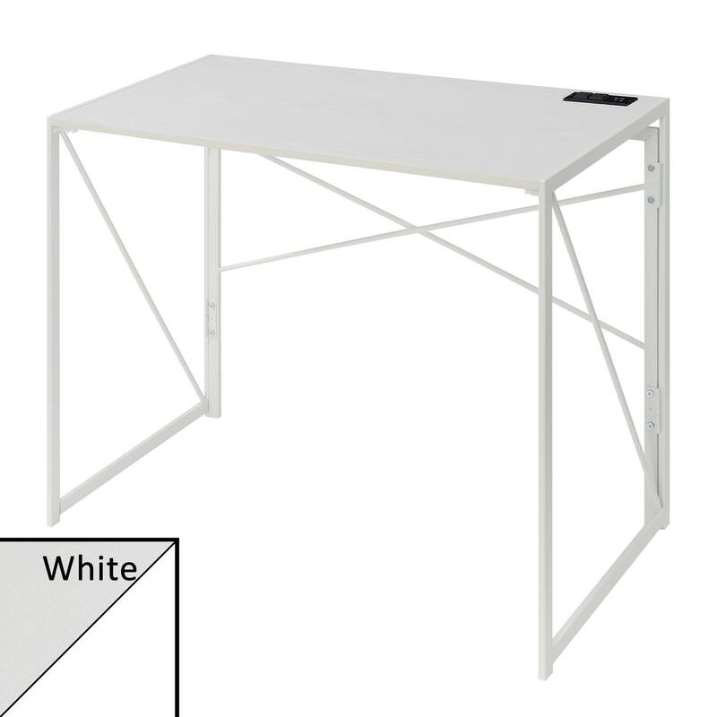 Convenience Concepts Xtra Folding Desk with 2 Outlets and 2 USB Ports
