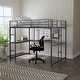 preview thumbnail 1 of 11, Furniture of America Geogen Modern Full-size Metal Loft Workstation Bed with Desk and Two Ladders Black
