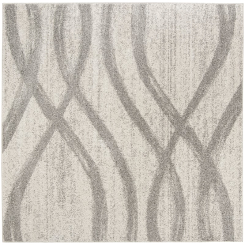 SAFAVIEH Adirondack Lelia Modern Abstract Distressed Rug - 4' Square - Cream/Grey