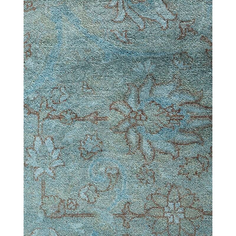 Overton Hand Knotted Wool Vintage Inspired Modern Contemporary Overdyed Gray Area Rug - 12' 0" x 23' 1"