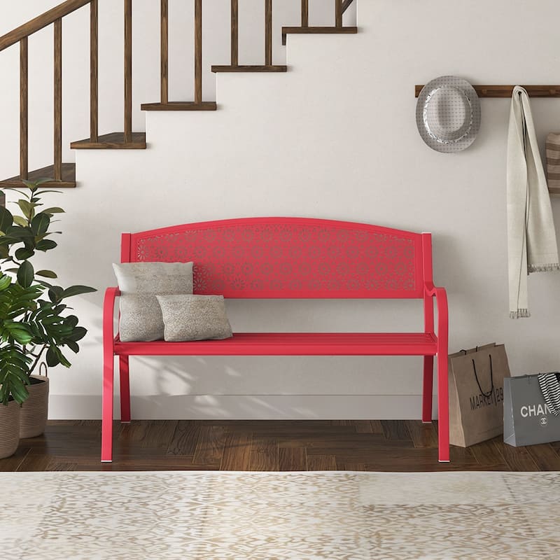 Maypex 2-Person Metal Outdoor Garden Bench