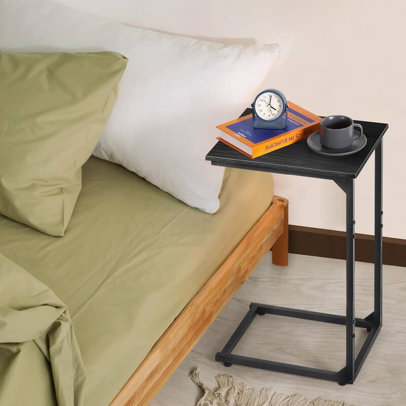 C Shaped End Table Set of 2,Tall Side Table for Couch,Sofa Table with
