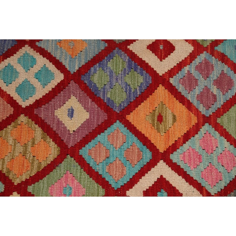 Geometric Kilim Oriental Home Decor Area Rug Wool Hand-woven - 5'2" x 6'4"