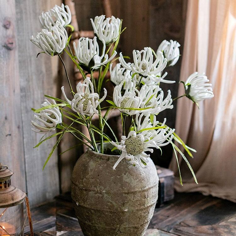 RusticReach Colored Art Sunflower Stem 39" Tall - White - [B]-Three Stems