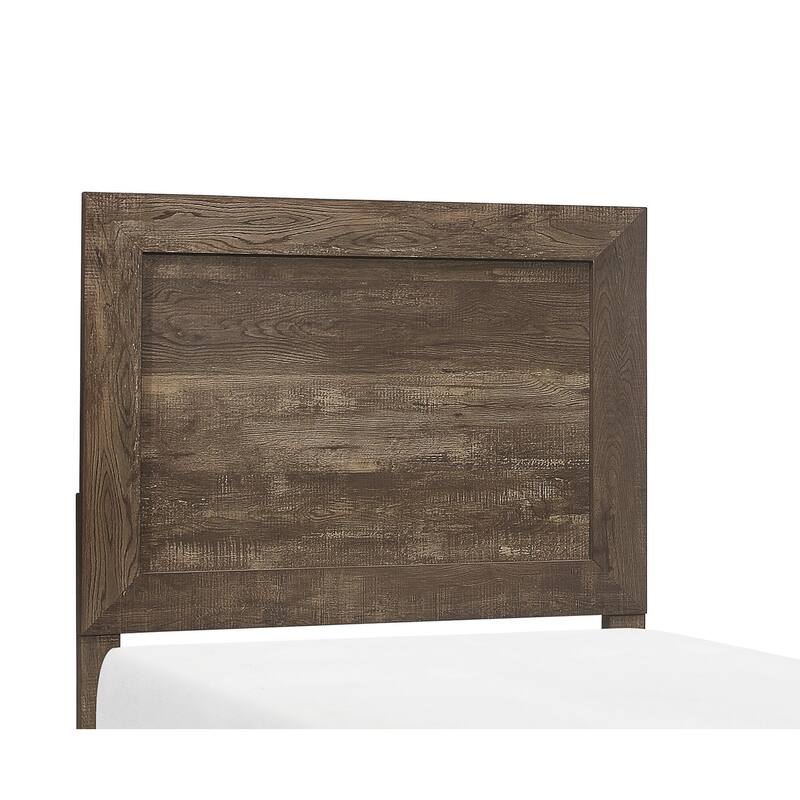 Rustic Brown Twin Size Wooden Bed with Headboard and Footboard