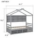 preview thumbnail 2 of 22, Twin Size House Bed with Roof Frame, Bedside-shelves, Under Bed Storage Unit