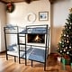 preview thumbnail 1 of 8, Twin Size Loft Bed with Table Sets Transformable to Twin over Twin Bunk/Versatile Table Set Bunk Bed Black
