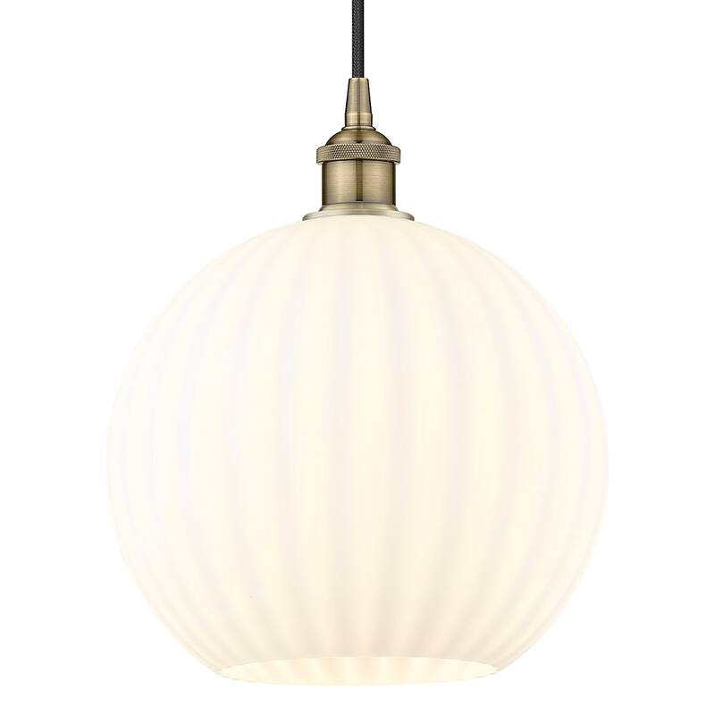 Innovations Lighting 616-1P 14 12 White Venetian Pendant White - Antique Brass