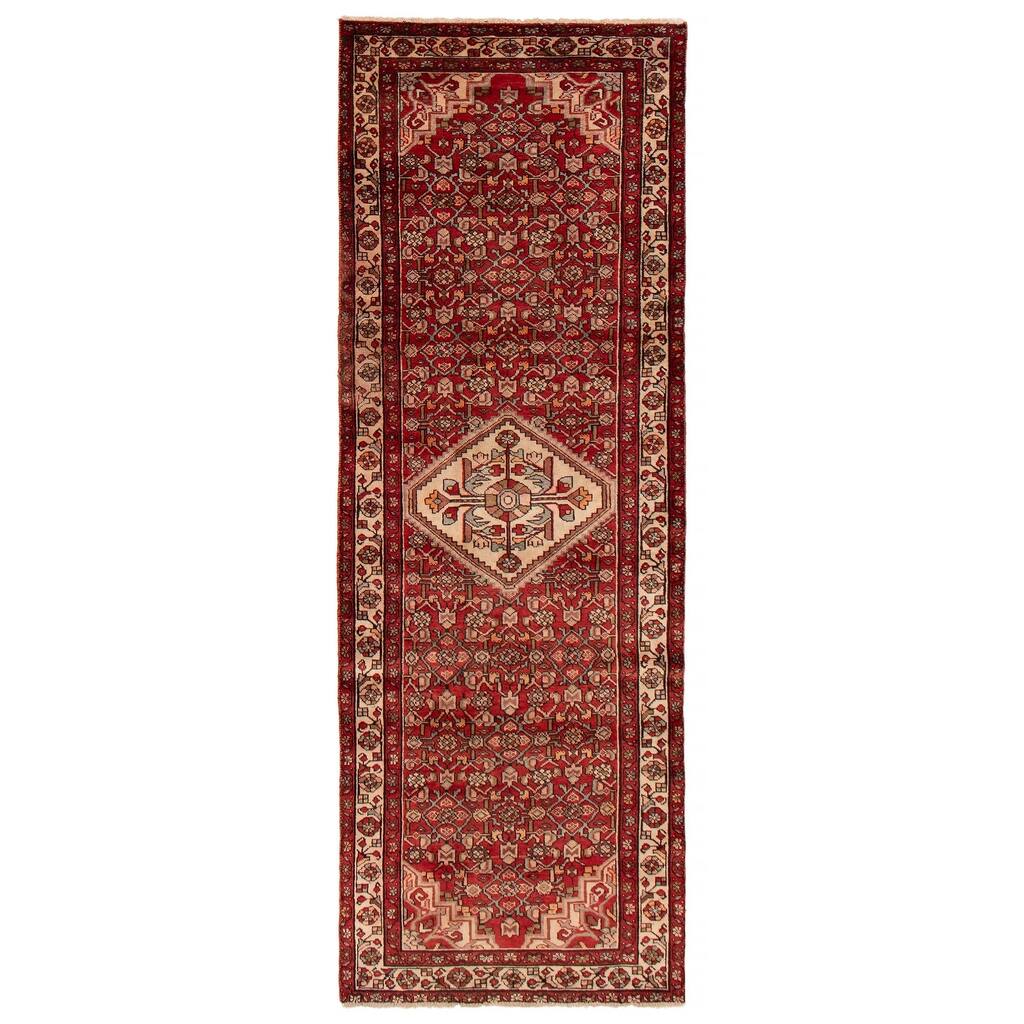 ECARPETGALLERY Hand-knotted Andelz Red Wool Rug - 3'5 x 10'0