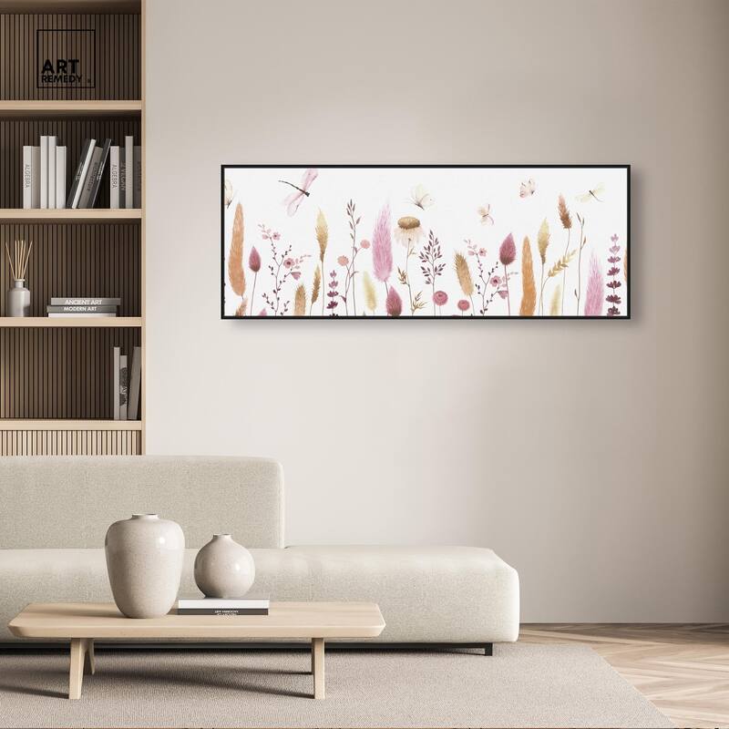 Harvest Dried Flowers Panoramic Canvas by Art Remedy