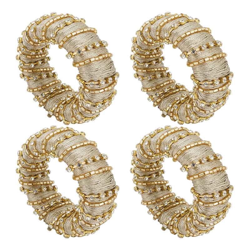 Elegant Simplicity Beaded Napkin Ring (Set of 4)