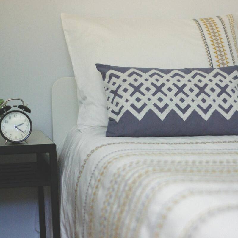 Lincove Burano Decorative Cushion - 18" x 11" Soft Cotton Sateen Accent Pillow