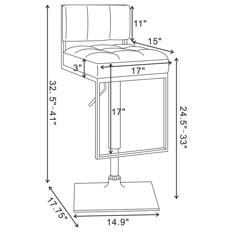 Alameda Adjustable Height Low Back Bar Stool
