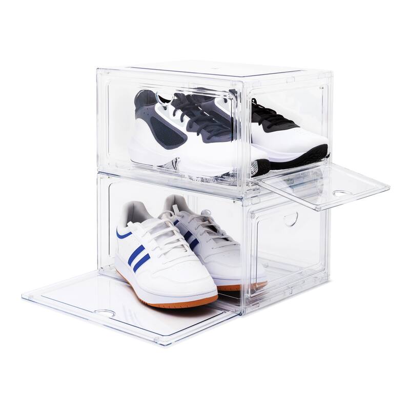 Qualiazero Stackable, Double Magnetic Doors, Organizer & Shoebox, Clear