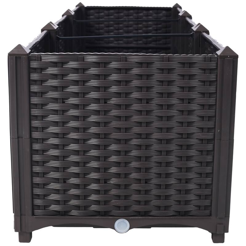 Deep Raised Garden Bed Plastic Planter Boxes for Vegetables Flowers Herbs and Succulents,Self-Watering Planter Box Raised Bed
