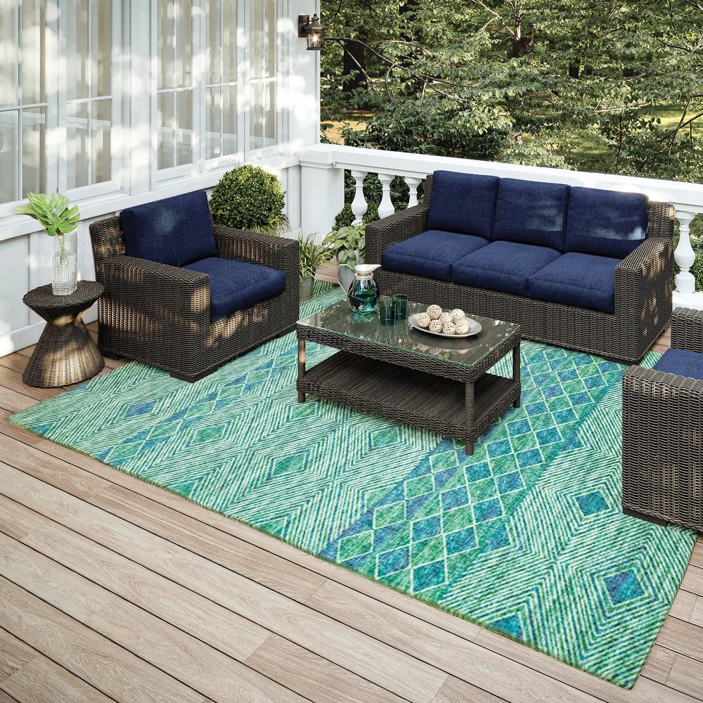 Indoor/ Outdoor Addison Yuma Geometric Southwest Washable Rug