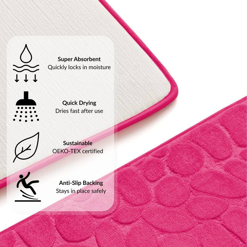 Memory Foam Bath Mat Pebble Design 32x20