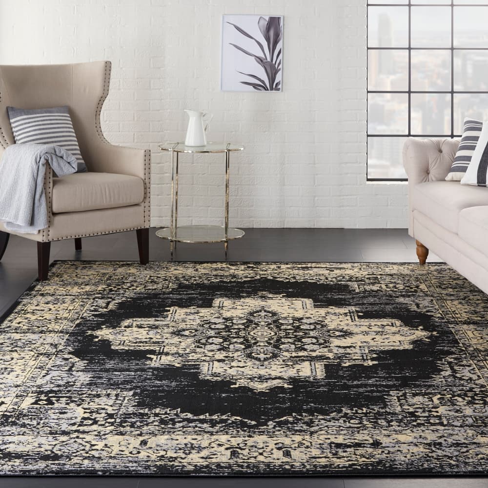 Nourison Grafix Distressed Vintage Medallion Area Rug