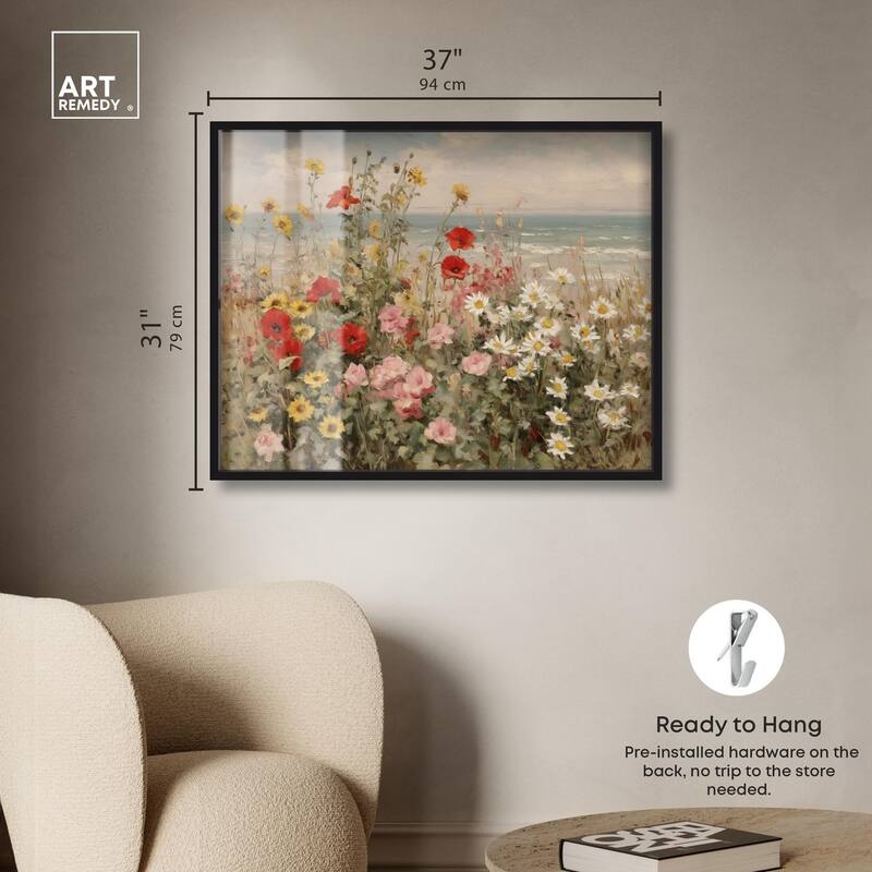 Misty Ocean Field II Shadowbox by Art Remedy
