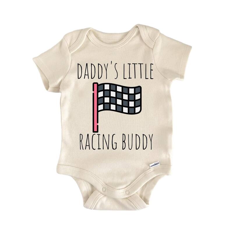 Racing Racecar Car - Baby Bodysuit - Newborn - White