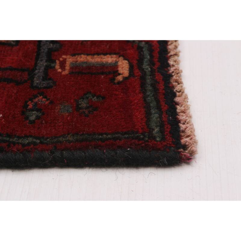 ECARPETGALLERY Hand-knotted Andelz Red Wool Rug - 4'4 x 11'1