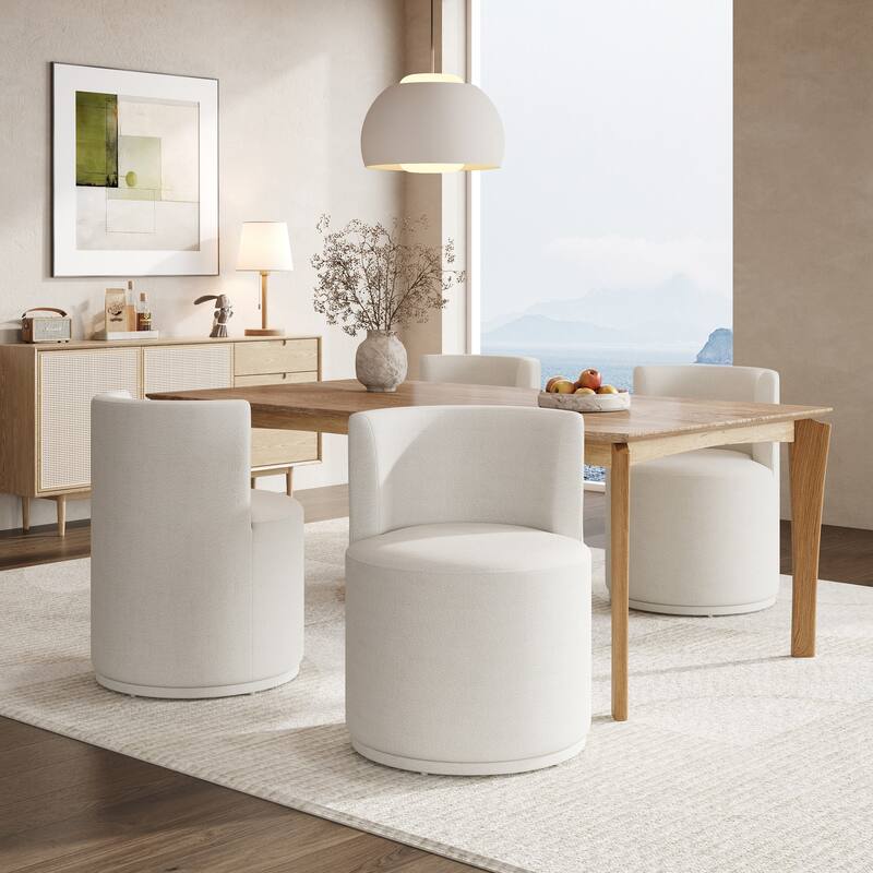 Christopher Knight Home - Arlo Dining Set with Modern Upholstered Side Chair and Dining Table - Beige