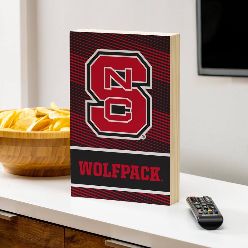 North Carolina State University Wooden Tabletop Mantel Shelf Sign - 8" x 12"