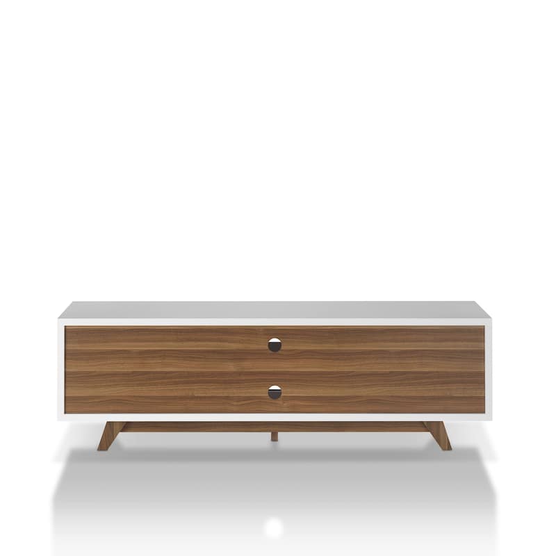 Neva Contemporary White 62-inch 6-Shelf TV Console by Furniture of America