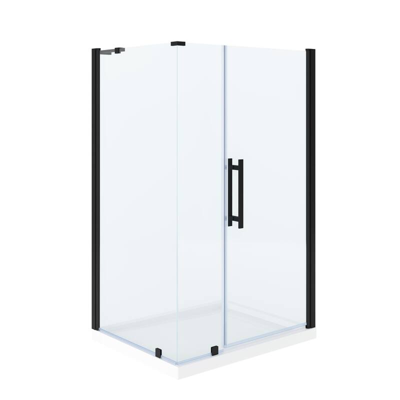 OVE Decors Pasadena Corner Frameless Pivot Shower Door Kit with Base Pan, 2025