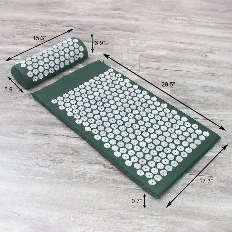 Sivan Acupressure Mat & Pillow Set: Pain Relief, Stress & Sciatic Treatment (29.5"L x 17.3"W) - 29.5"L x 17.3"W x 0.7"H