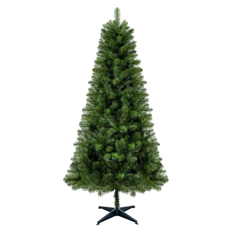 Anmytek 6FT Hinged Unlit Artificial Christmas Tree - 582 Tips with Sturdy 4-Leg Stand