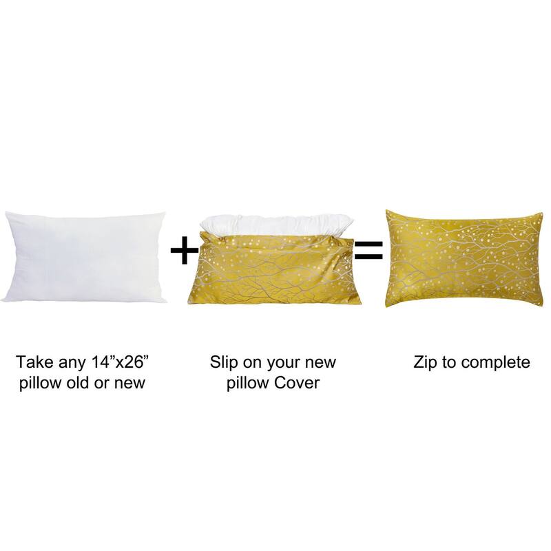 Jacquard Lumber Pillow Shell 2 Piece Set, 14" x 26", Branch, NO INSERT