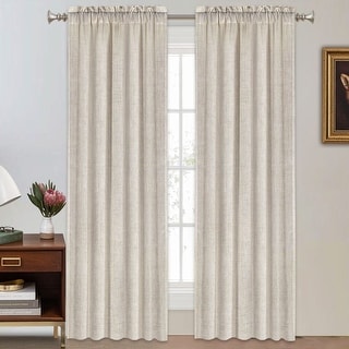 Rod Pocket Linen Curtains 108 inch Length 2 Panels Set - On Sale - Bed ...