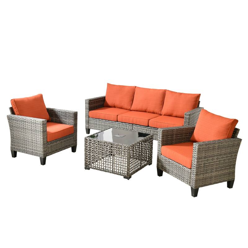 XIZZI Outdoor Wicker Patio Furniture Conversation Set