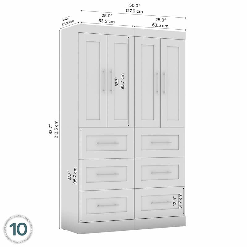 Pur 50W Closet Organization System with Drawers by Bestar