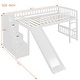 preview thumbnail 21 of 28, All-in-one Loft Bed Built-in Ladder Wood Frame Loft Bed with Slide, 2 Drawers, Storage Stairs & Underbed Activity Space for Kids