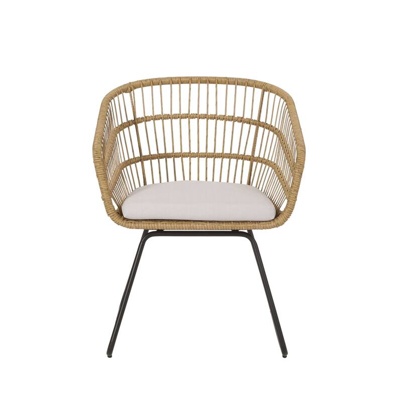 Lemere Outdoor Wicker Dining Chair with Cushion (Set of 2) by Christopher Knight Home